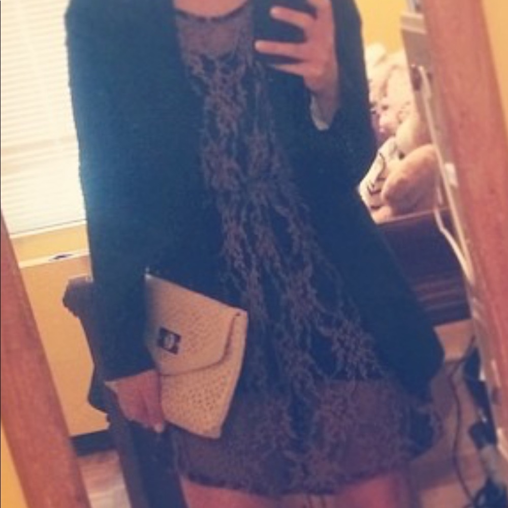 Purple and black lace dress